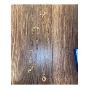 NWT "N" paperclip necklaces